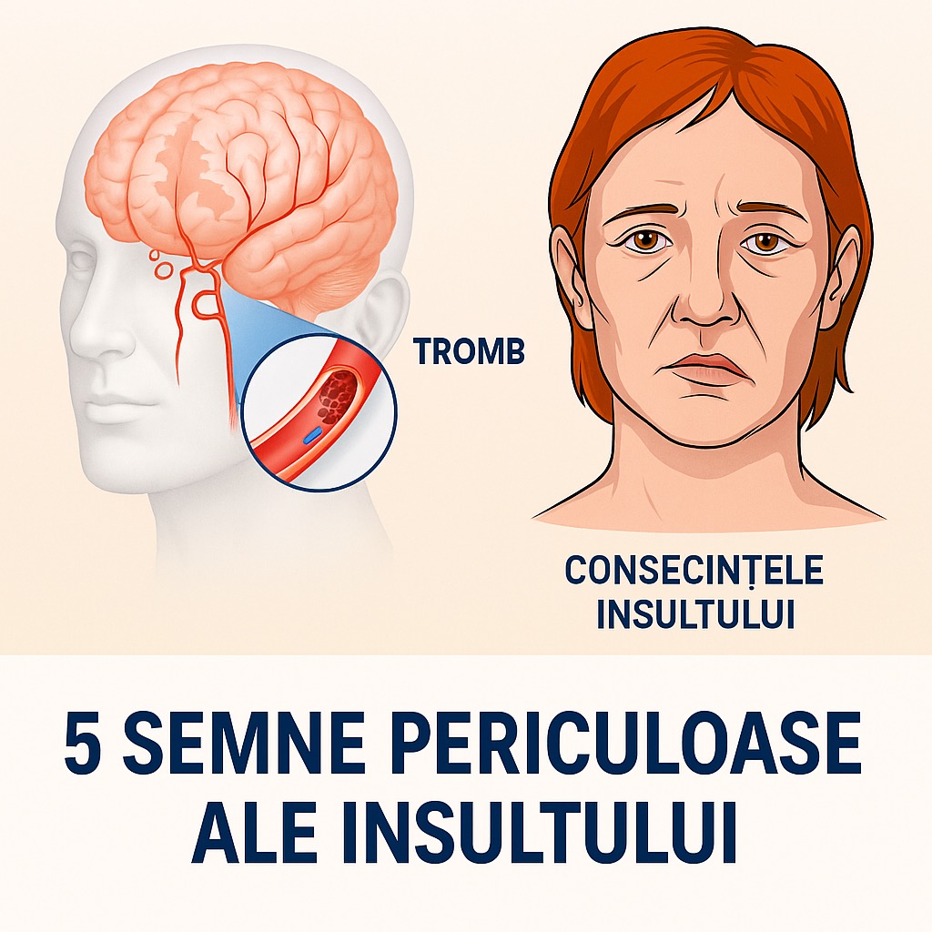 Infografic cu semne accident vascular cerebral la adulți