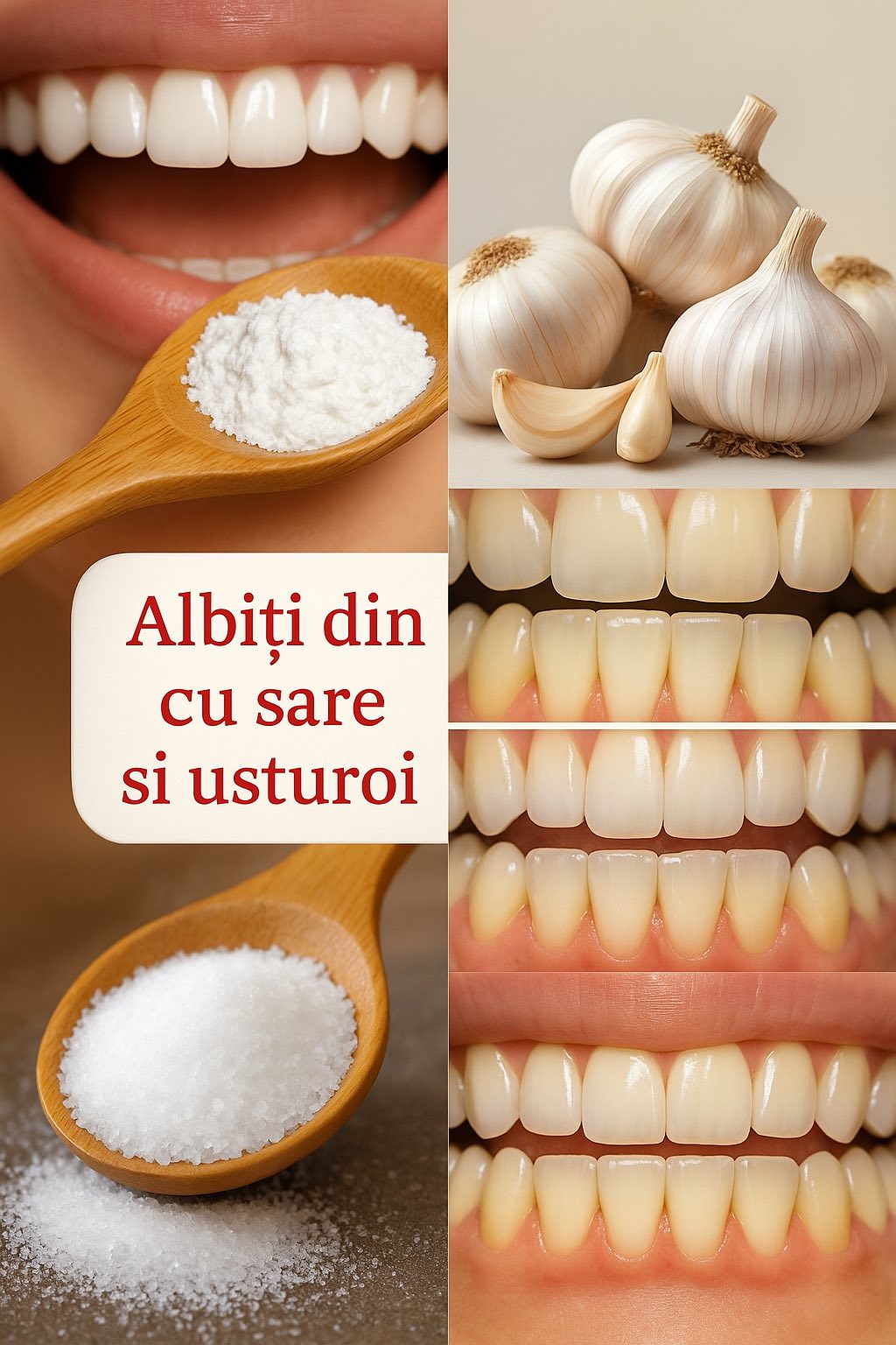 cum să albim dinții cu sare și usturoi