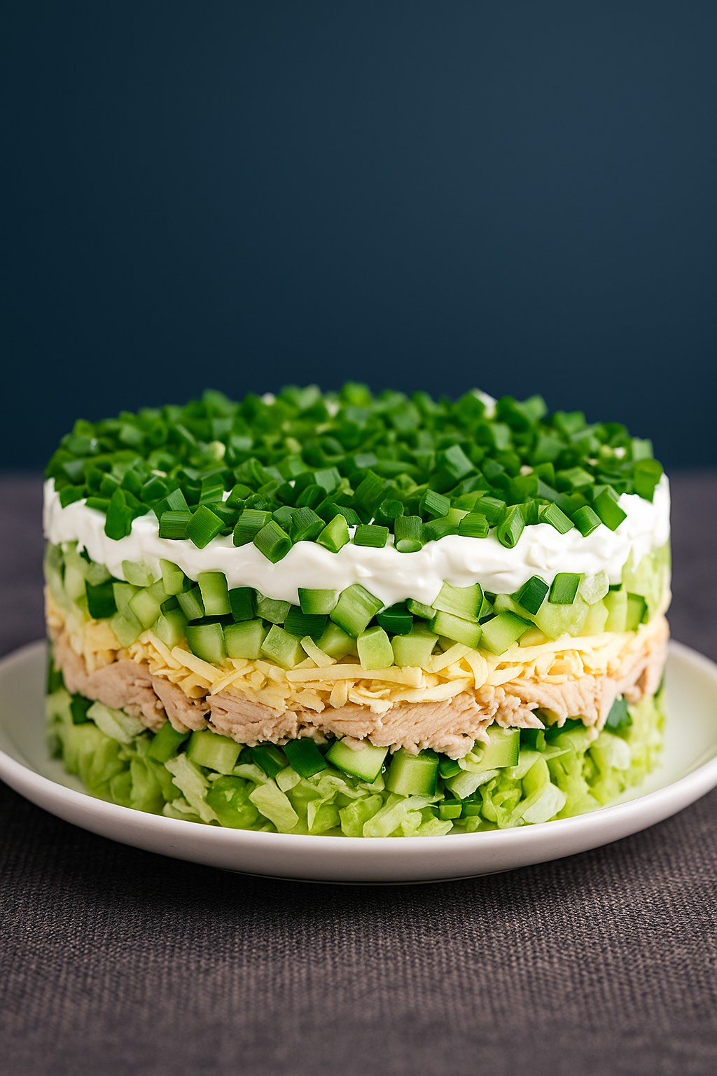 salată festivă cu pui și ciuperci